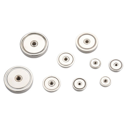 Neodymium Flat Pot Magnets with Threaded Hole