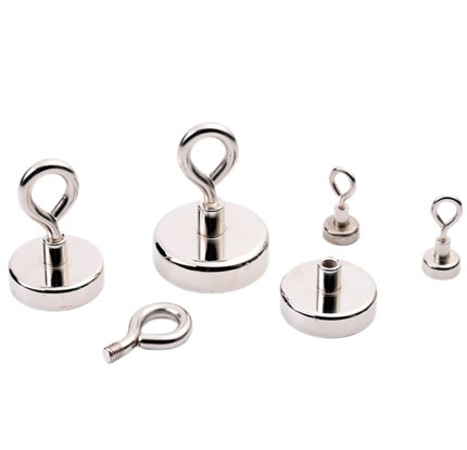 Neodymium Pot Magnets With Eyelet