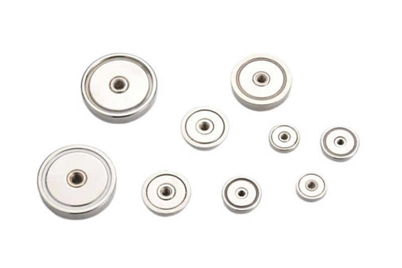 Neodymium Flat Pot Magnets with Threaded Hole