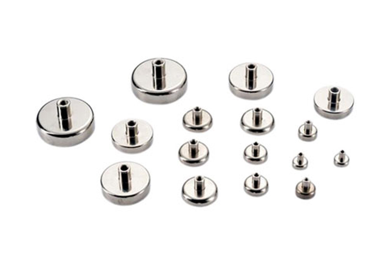 neodymium pot magnets with internal threaded stud