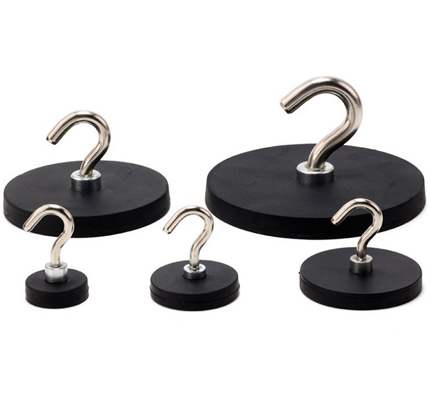 Rubber Coated Pot Magnets With Hooks