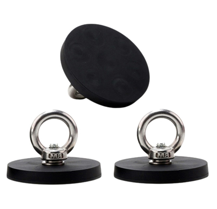 Rubber Coated Pot Magnets With Bolts