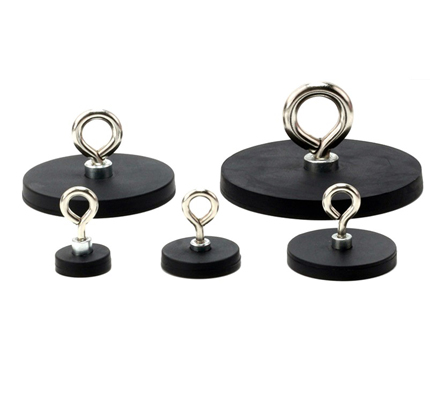 Rubber Coated Pot Magnets With Eyelet