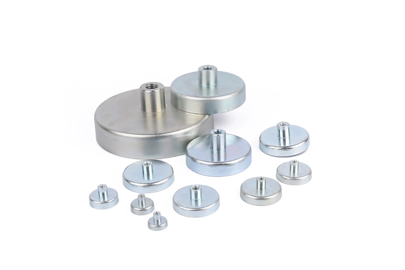 Ferrite Cup Magnets With Internal Threaded Stem