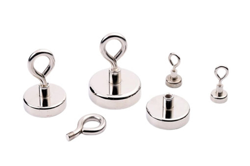 Neodymium Pot Magnets With Eyelet